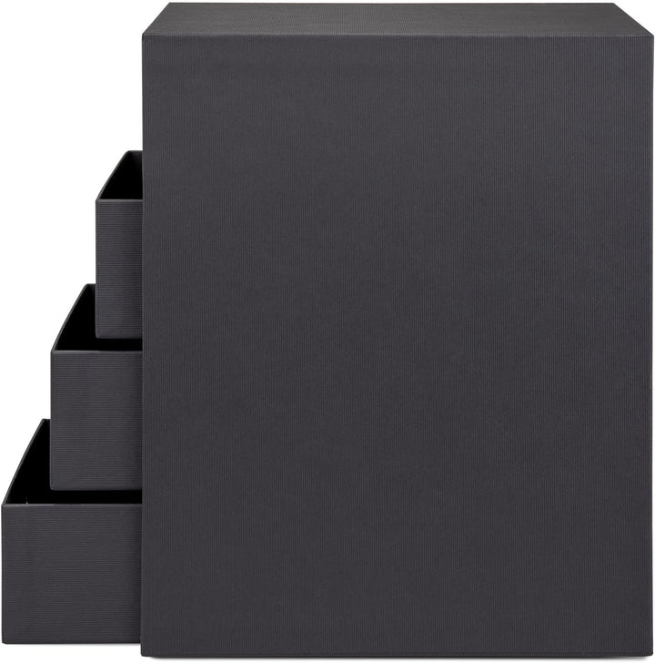 Rössler 1524452704 - S.O.H.O. 4er Schubladenbox für DIN A5, mit Griffloch, Schwarz, 250 x 175 x 320