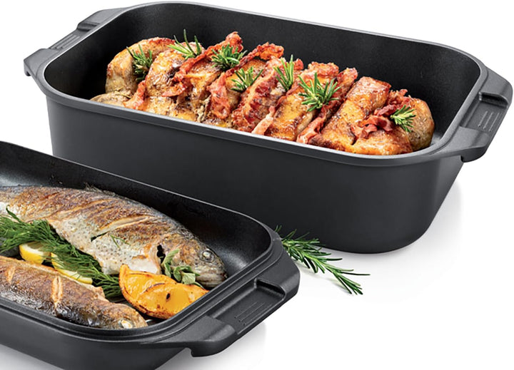 Tescoma GrandCHEF Bräter mit Deckel 40x26 cm, geeignet für Gasherd, Induktion und Backofen, PFOA- un
