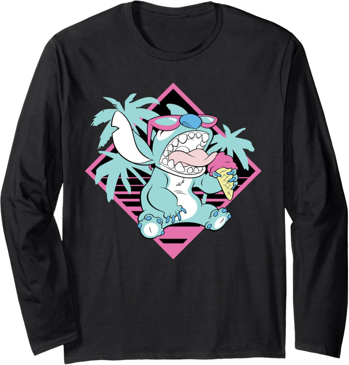 Disney Lilo & Stitch Ice Cream Retro 90s Beach Langarmshirt