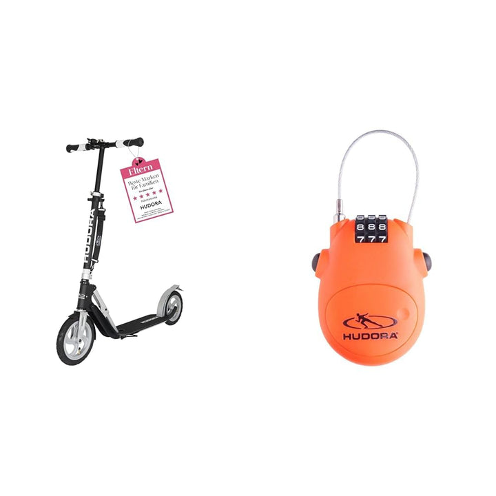 HUDORA BigWheel Air 230 Scooter - Tretroller mit/ohne Handbremse - Stabiler Aluminium-Roller mit Luf