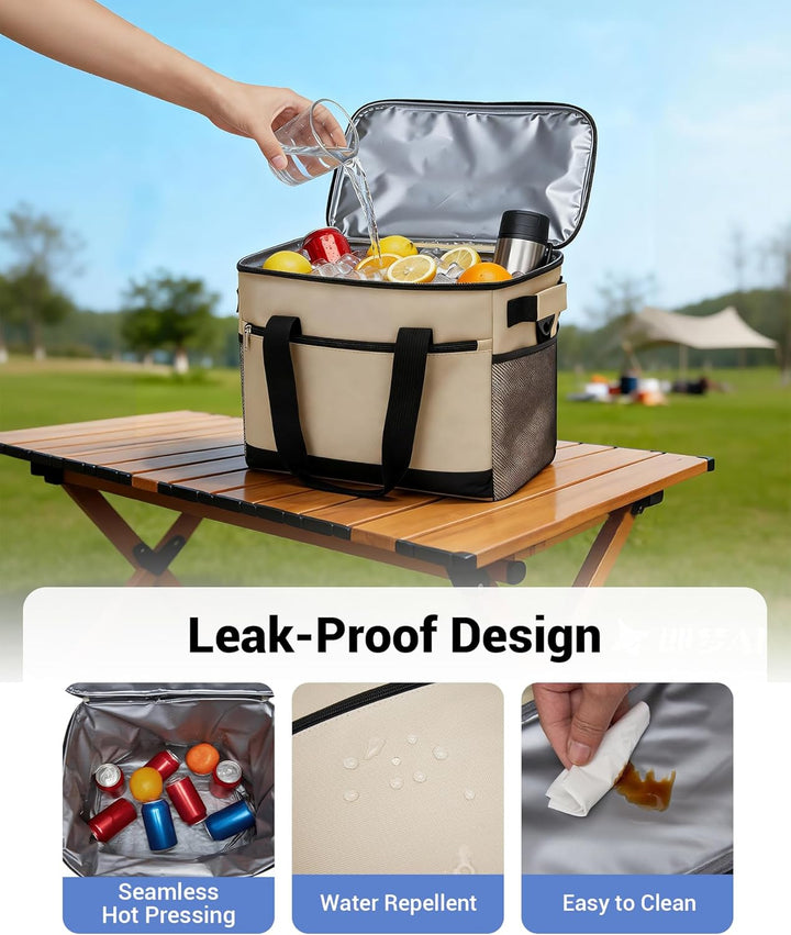 KONO Kühltasche 20L, Grosse Isolierte Lunchtasche Faltbar, Tragbare Thermotasche mit Verstellbarem S