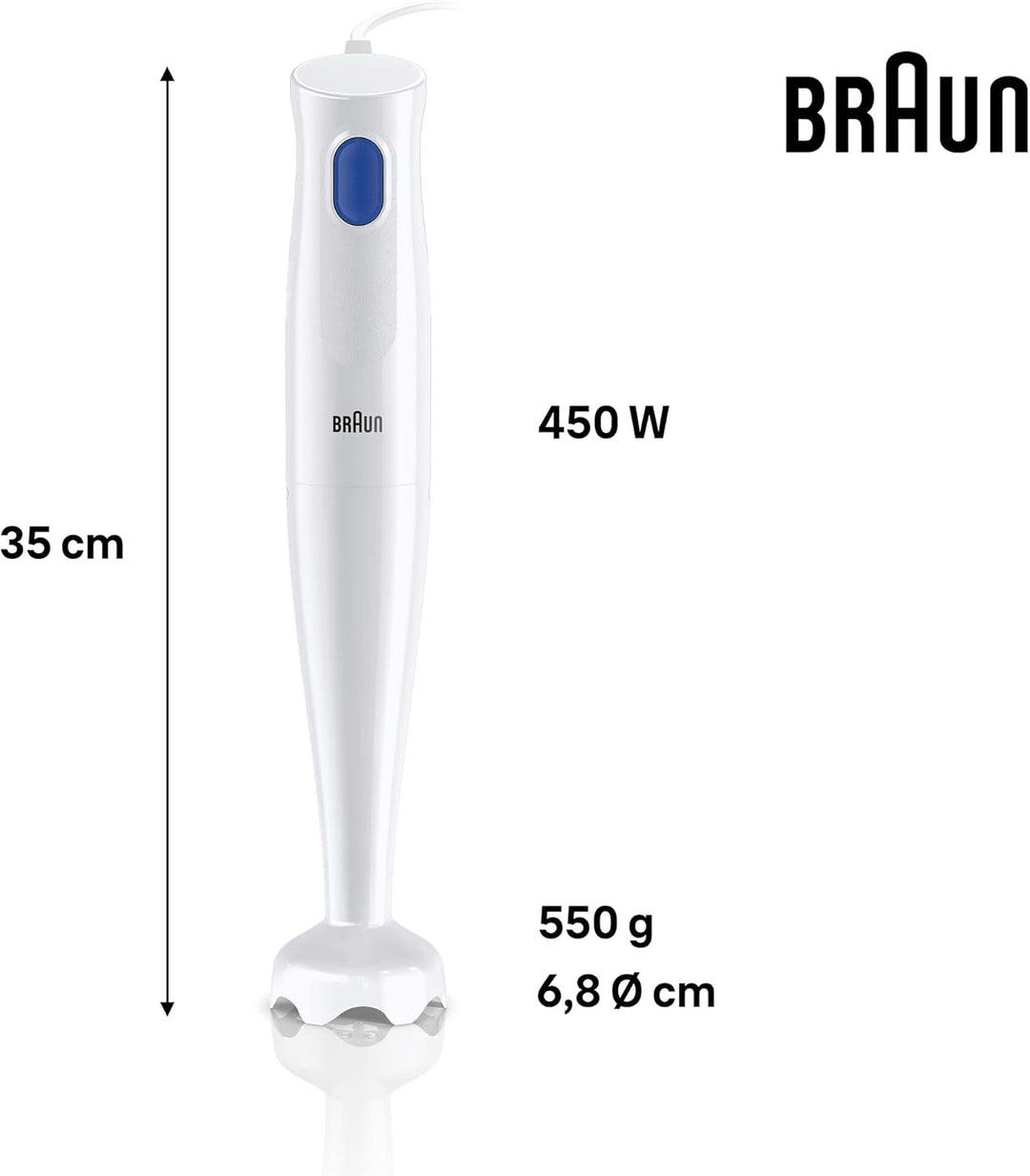 Braun Household Stabmixer MQ10.000P MultiQuick 1 - Extra Leichter Pürierstab mit EasyTwist System, 4