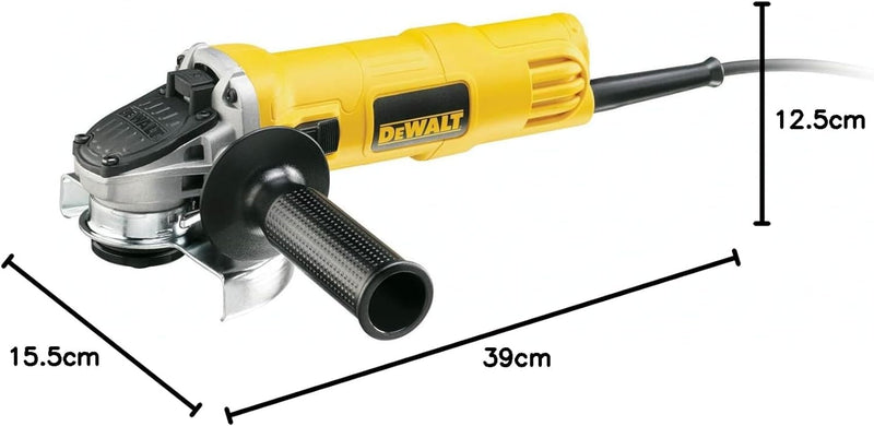 DeWalt Winkelschleifer (900 W, 125 mm Scheiben-ø, Leerlaufdrehzahl 11.800 min-1, für alle Standard-T