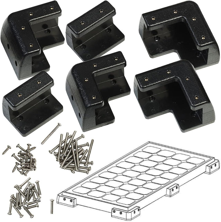revolt Montageset Solar: Montage-Set für Solarpanels mit 18-40 mm Alu-Rahmenstärke, schwarz (Befesti