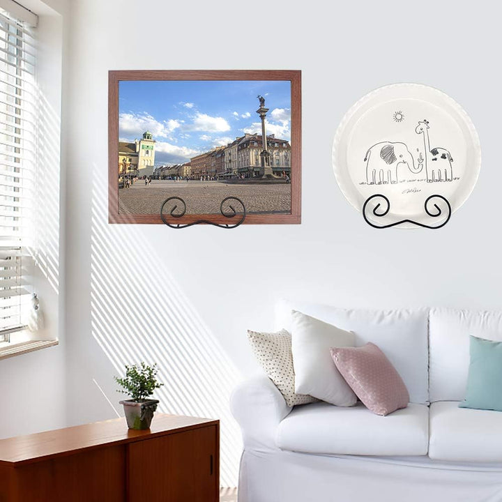 2 Stück Schwarz Metall Wand Tellerhalter Tellerwandhalter Plattenaufhänger für Wand Bilderhaken-L Sc