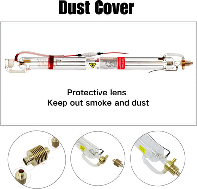 MCWlaser CO2 Laserröhre 80W Laser Tube Actual 80W 90W 100W Length 1250mm Dia 80mm for CO2 Laser Engr