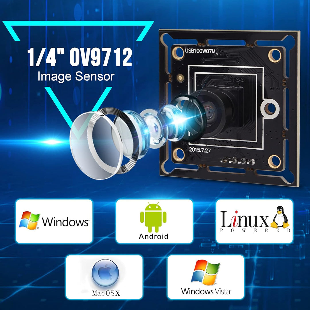 G 30fps USB Kameramodul 1mp Webcam modul Weitwinkel HD Webkamera,720P 45grad Objektiv USB mit Kamera