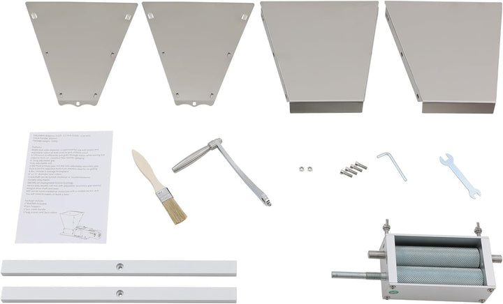 4L Manuelle Getreidemühle, Edelstahl 0-2.5MM Verstellbar Getreidequetsche Malzmühle Futtermühle mit