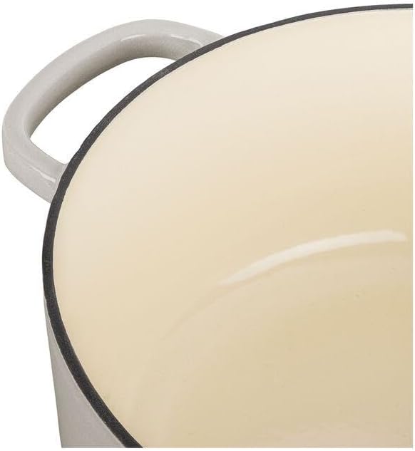 BALLARINI Bellamonte Auflaufform Bräter Dutch Oven Emailliertes Gusseisen Rund 24 cm 4 L Elfenbein W