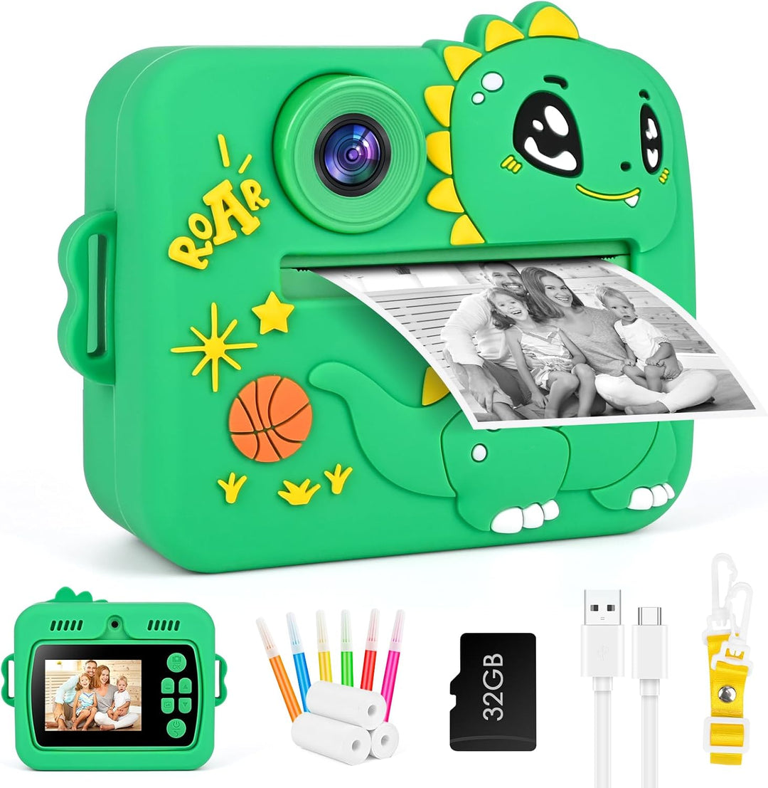 Kinderkamera Sofortbildkamera,Digitalkamera für Kinder mit Druckpapier 32G TF Karte, 2,4 Zoll Bildsc