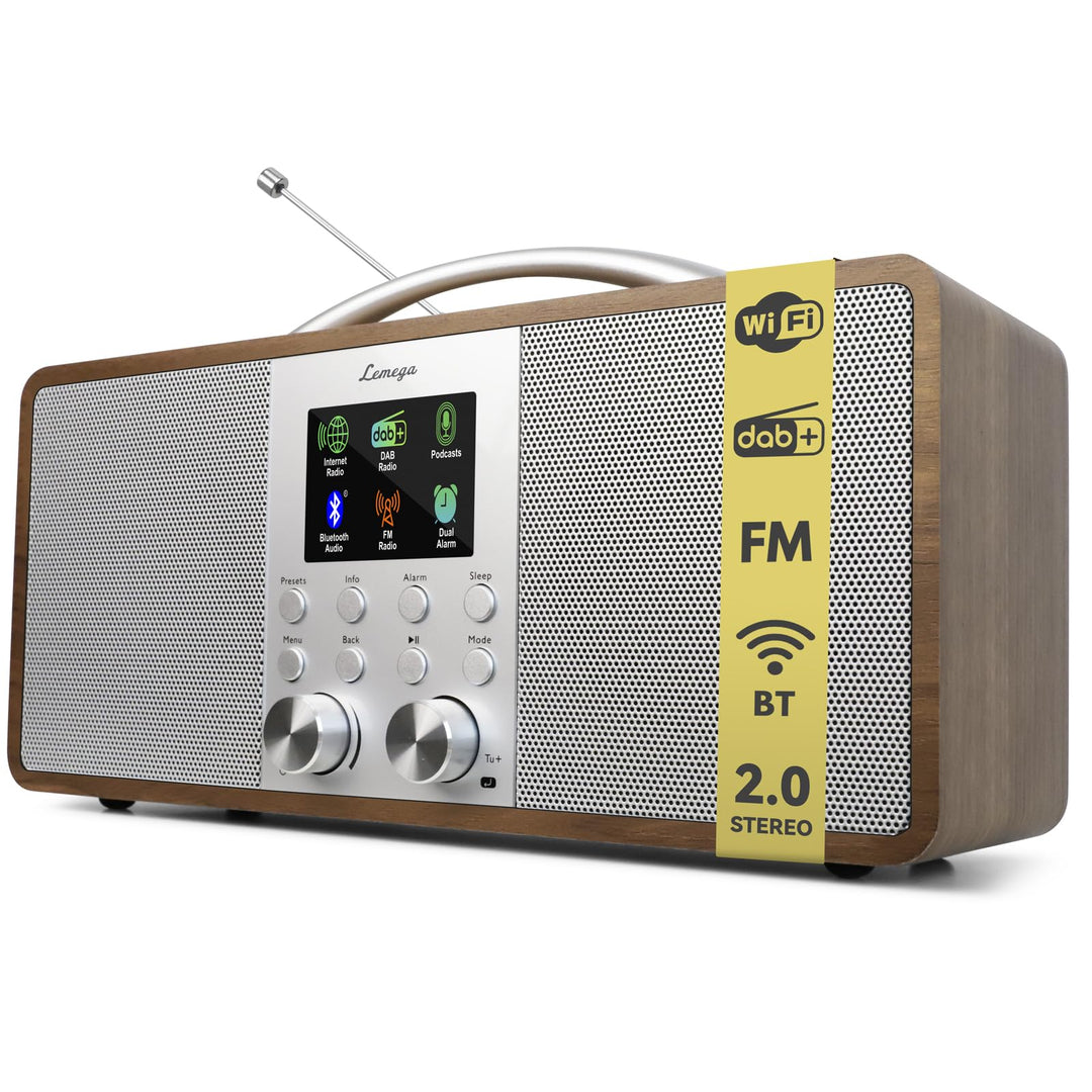 Lemega IR6 Internetradio mit Podcast-Funktion & Bluetooth - DAB/DAB+, UKW Stereo-Radio mit echtem 2.