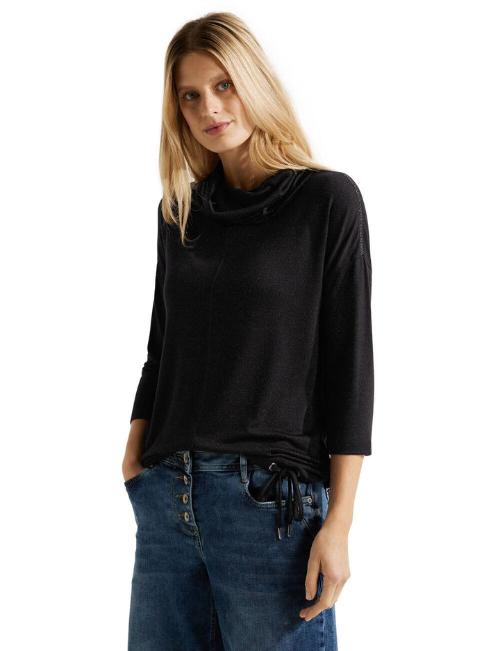 Cecil Damen Schimmershirt L Schwarz, L Schwarz