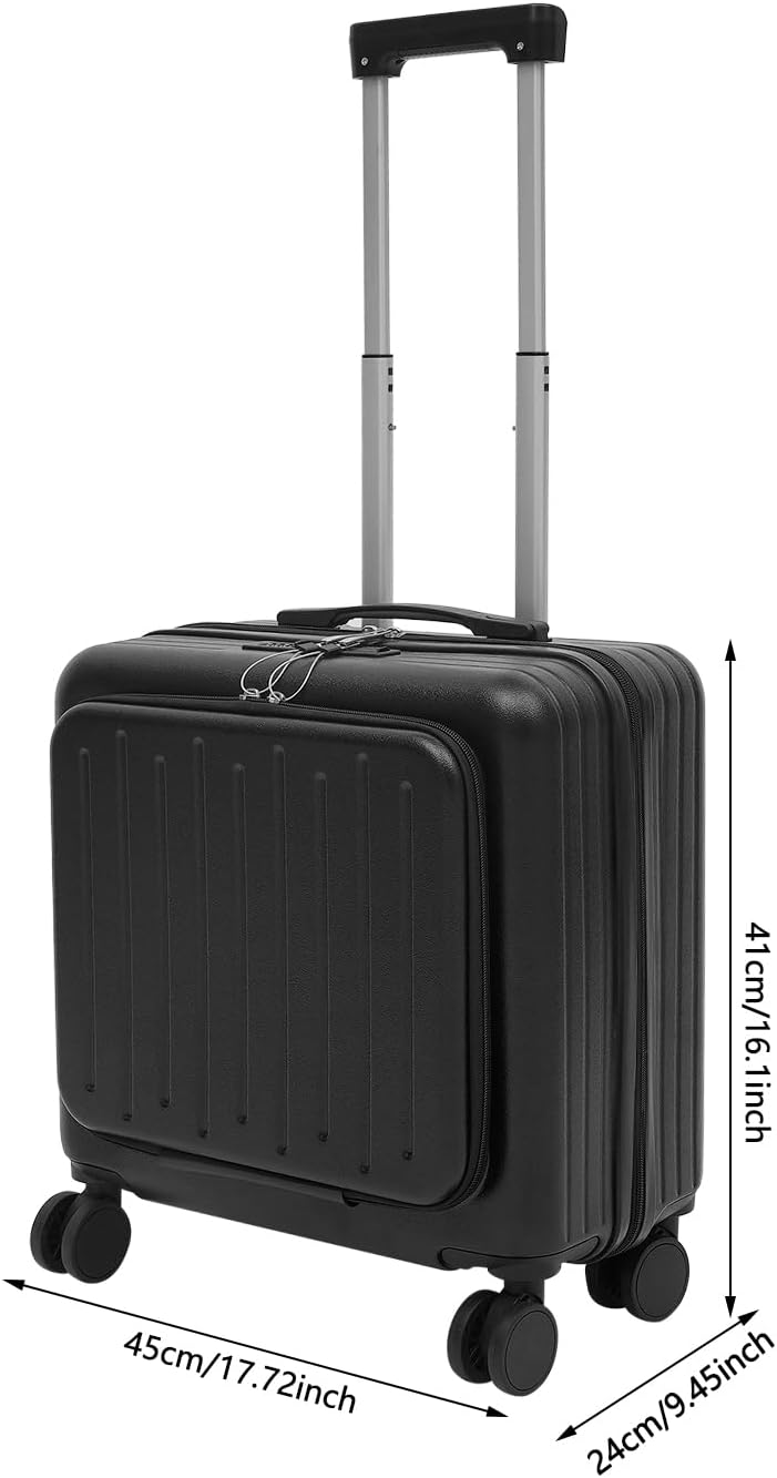 18 Zoll Handgepäck mit Rädern, leicht Business Trolley Reisekoffer, Frontöffnung, Koffer mit TSA-Gep