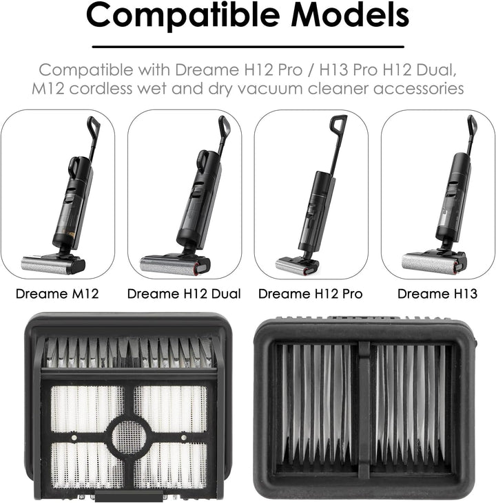(7 Stück) H12 Pro Ersatz HEPA Filter für Dreame H12 Pro, H15 Pro, H15 Mix, H12 Pro FlexReach, H12 DU