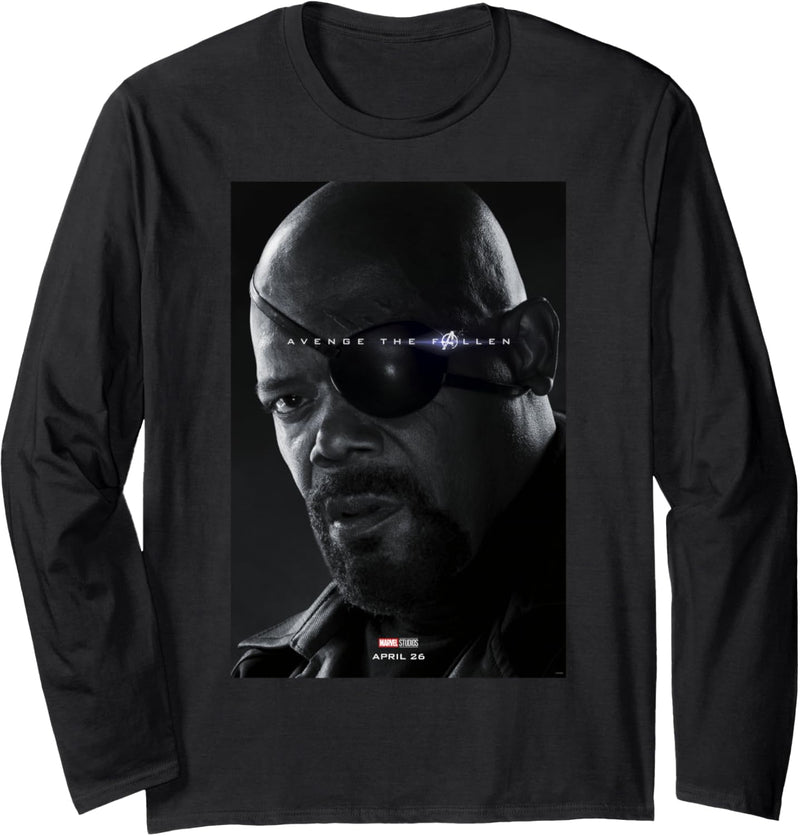 Marvel Avengers: Endgame Nick Fury Avenge The Fallen Poster Langarmshirt