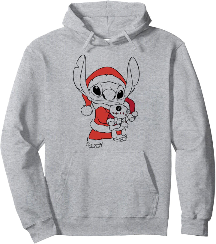 Disney Lilo & Stitch Christmas Stitch Santa Claus Outline Pullover Hoodie
