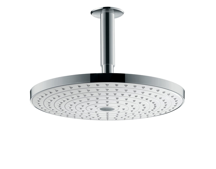 hansgrohe Raindance Select S 300 Duschkopf, Kopfbrause für Deckenmontage, 2 Strahlarten, Weiss/Chrom