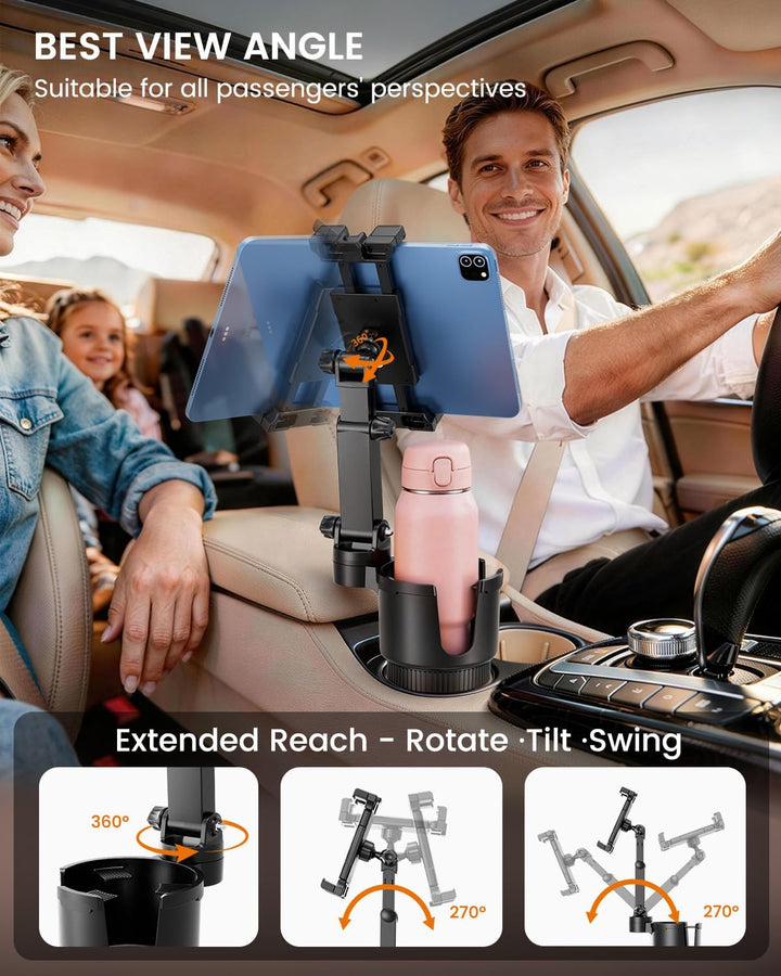 OHLPRO Tablet Halterung Auto Getränkehalter, Anti-Vibration iPad Halter KFZ 5-17 Zoll, Kompatibel mi