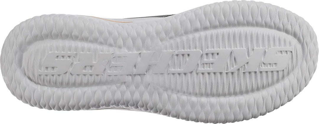 Skechers Herren Delson 3.0 Mooney Runde Zehenpartie, Bungee-Schnür-Slipper 44 EU Gray Knitted Mesh,