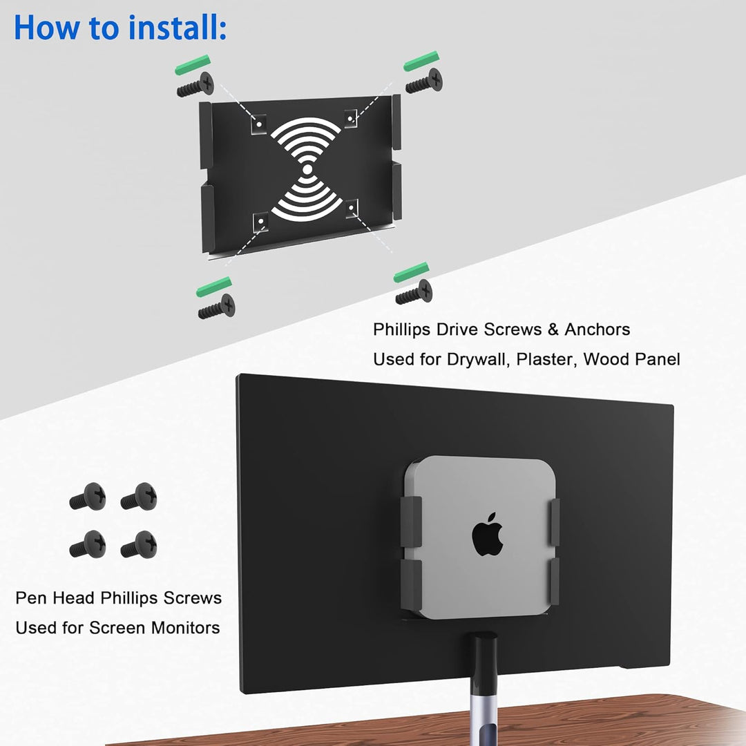 Hikig Mac Mini Halterung, Benutzerdefinierte Mac Mini Halterung aus Metall – Mac Mini Wandhalterung,
