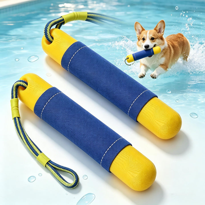 2 Stück Hundespielzeug Schwimmender Hundedummy 22 cm, Wasserspielzeug Hund aus bissfestem EVA mit Ny