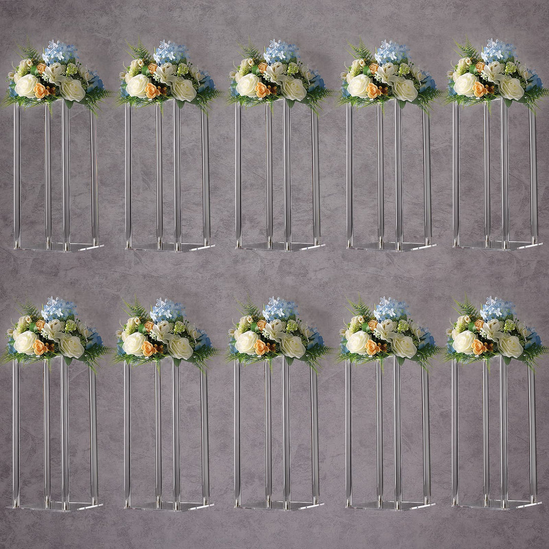 YALLOVE Set von 10, 40CM hohen Acryl Blumen Stand Clear Sockel für Hochzeit Event Party Requisiten,