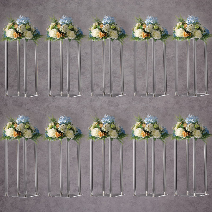 YALLOVE Set von 10, 40CM hohen Acryl Blumen Stand Clear Sockel für Hochzeit Event Party Requisiten,