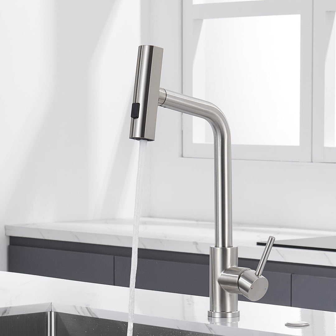Ulytid Wasserhahn Küche Ausziehbar, Küchenarmatur mit Brause Ausziehbar 3 Modus, Hochdruck Armatur K