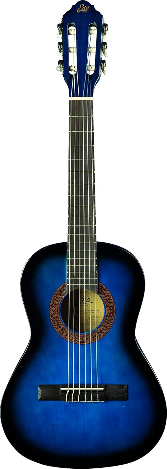 Eko GITARREN - CS-2 BLUE BURST Studio Series Klassische Gitarre, 1/2 Mensur, Blue Burst