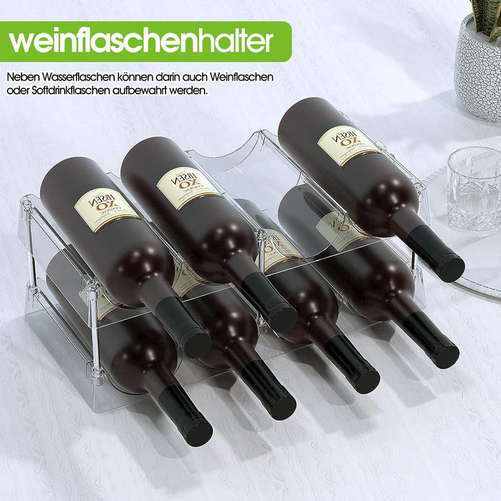 4 Tier Kühlschrank Flaschenhalter, Getränkehalter, Weinregal, klar stapelbar Kunststoff Flaschenabla