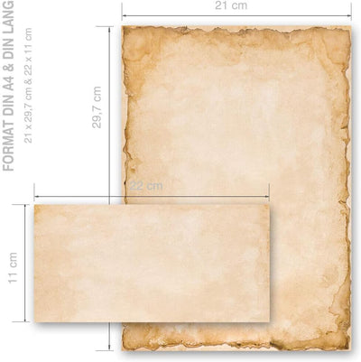 Briefpapier Sets Motivpapier Antik & History Altes Papier Geschichte, VINTAGE 100 Blatt Briefpapier
