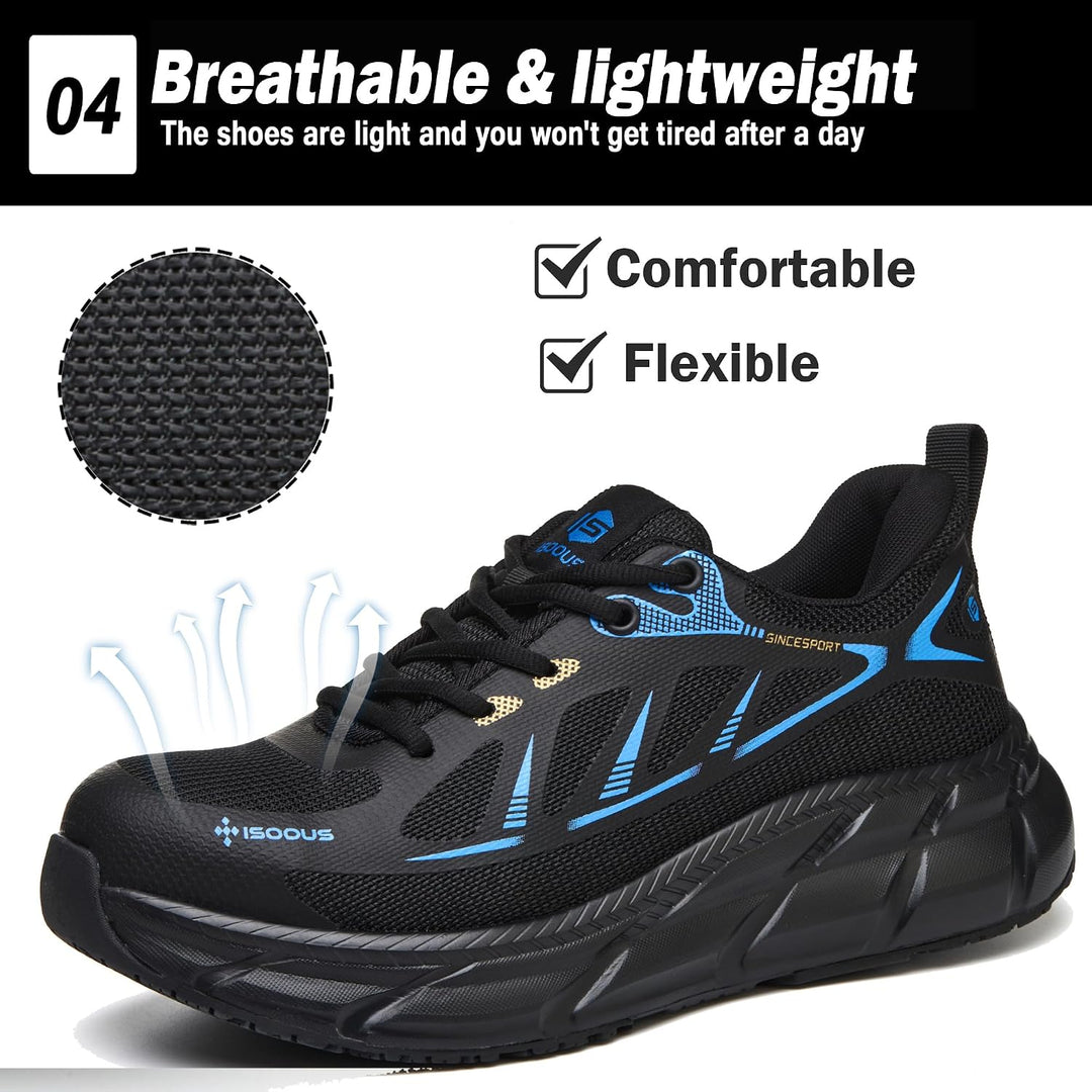 ISOOUS Arbeitsschuhe Herren Sicherheitsschuhe Damen Stahlkappenschuhe | Schutzschuhe mit Stahlkappe,