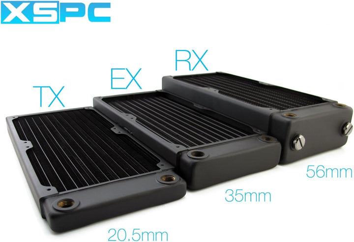 XSPC Kompatibler TX240 Crossflow ultradünner Heizkörper, 240 mm, Schwarz TX240 Schwarz, TX240 Schwar