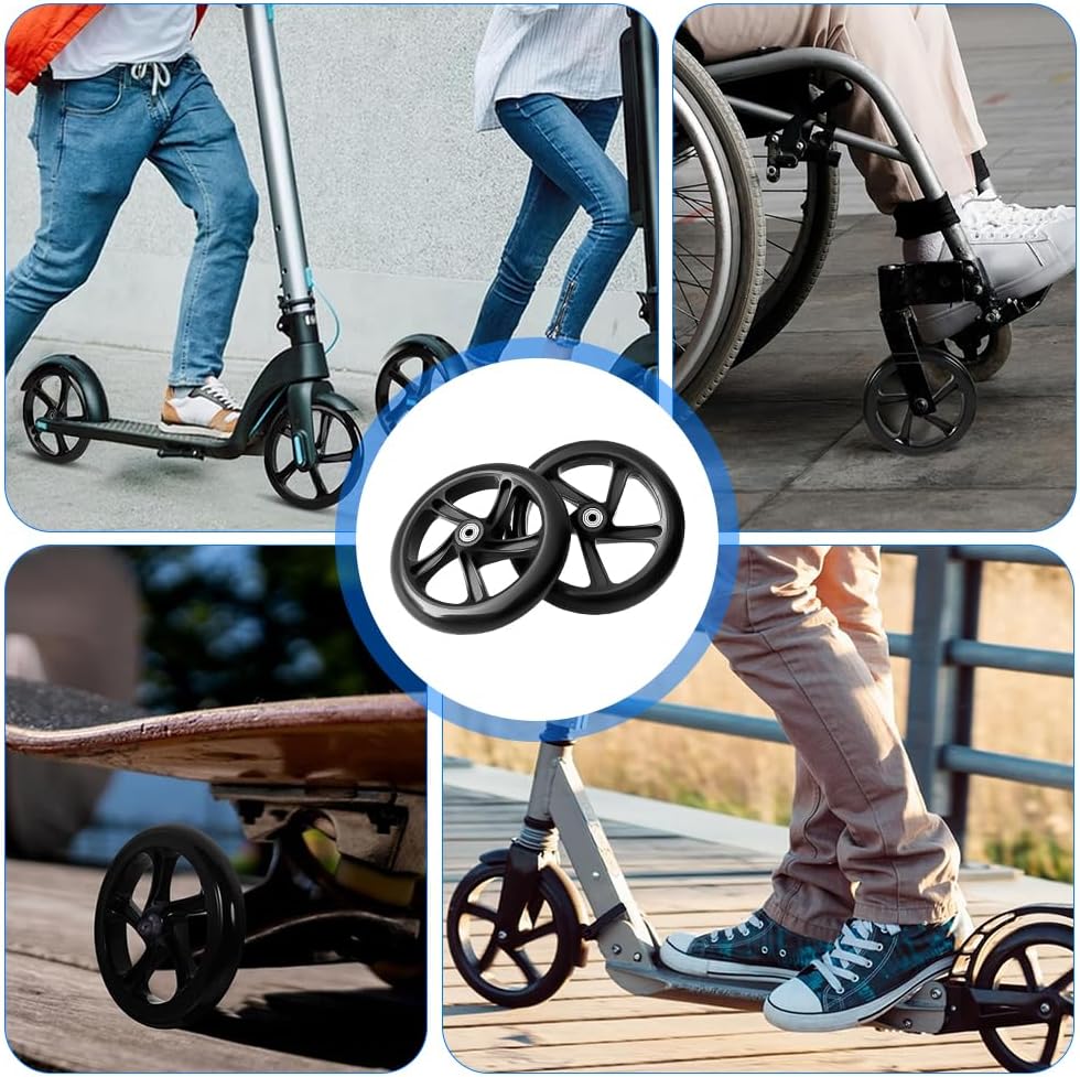 Stunt Scooter Rollen 200MM, 2 Stück Scooter Räder Ersatzräder, Mit Abec-7 Lager, Härte 88a, Aluminiu