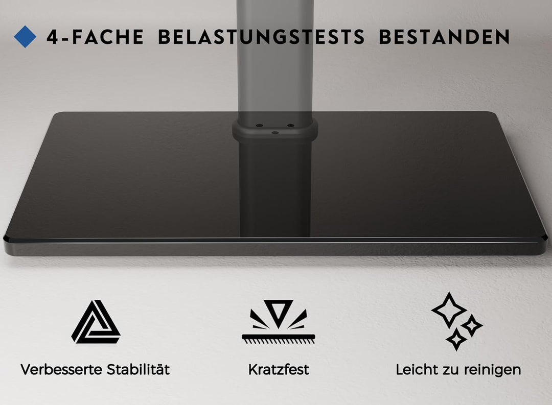 BONTEC TV Standfuss TV Ständer Universal Höhenverstellbar für 26-55 Zoll LCD LED OLED Plasma Flach &