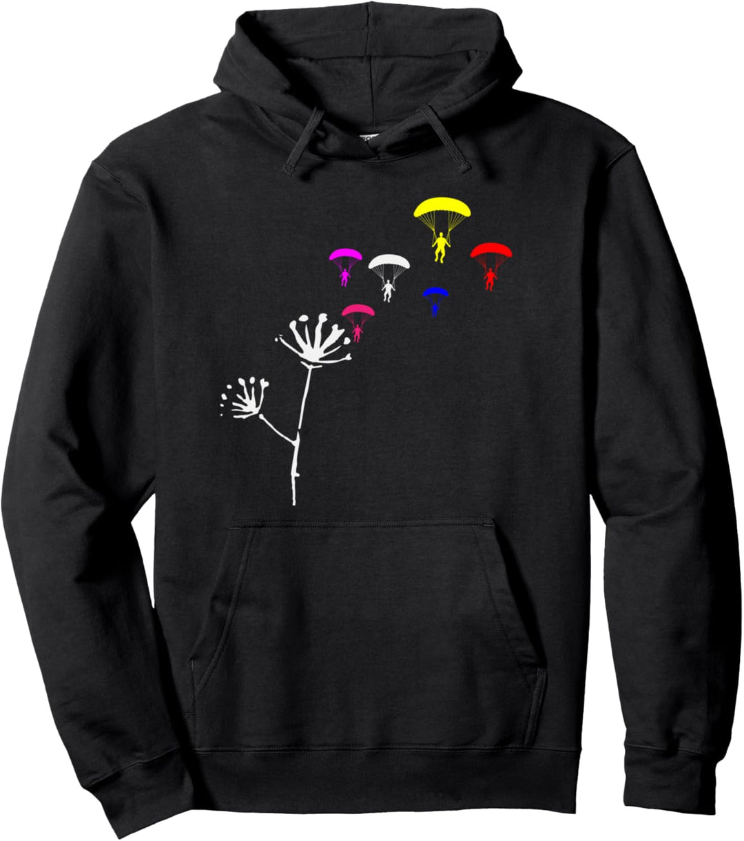 Buntes Pusteblumen Paragliding Pullover Hoodie