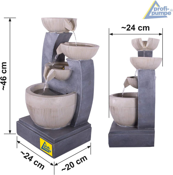 Gartenbrunnen Brunnen Zierbrunnen Zimmerbrunnen Springbrunnen Brunnen mit LED-Licht 230V Wasserfall