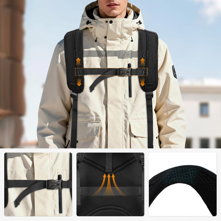 MOSISO Kamerarucksack mit Kamera Inneneinsatz, Fotografie Rucksack mit Erweiterbarem Rollverschlussf