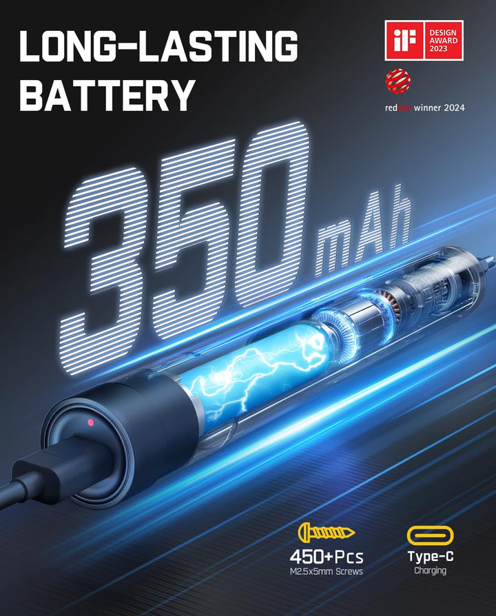 Fanttik E1 MAX Mini Elektro Schraubendreher Set, 50 in 1 Magnetische Präzisions- Kit, 2 Gänge Drehmo