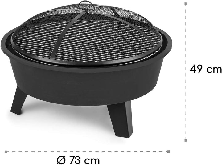 Blumfeldt 2-in-1 Feuerschale - Feuerschale für den Garten mit Edelstahl-Grillrost, Feuerschalen Fire