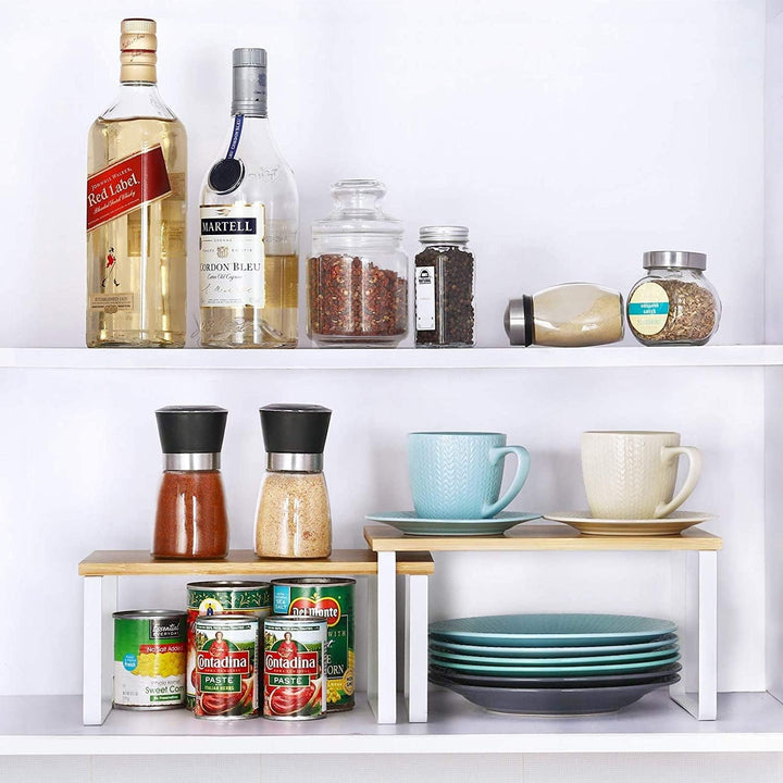 LIANTRAL Küchen Organizer, Küchenschrank Organizer 2er Set, Erweiterbar & Stapelbar Gewürzregale Küc