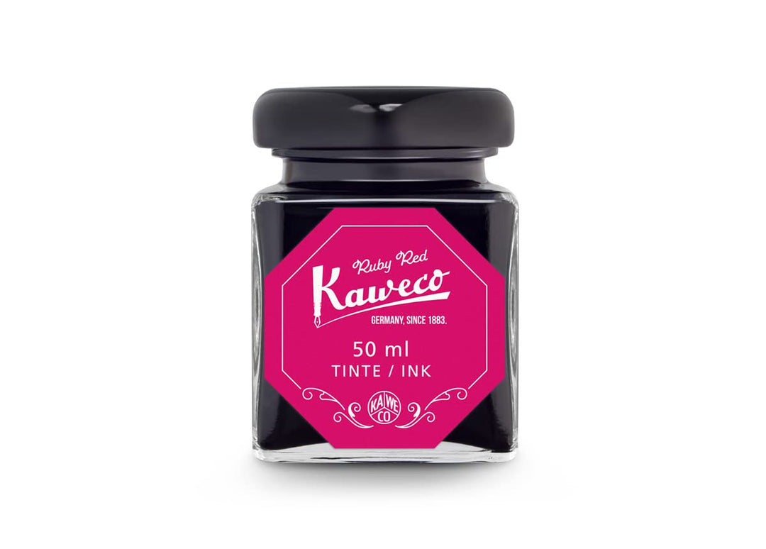 Kaweco Tintenglas 50 ml | Rubinrot Ruby Red | Premium Tinte für Füller im Tintenfass | vegan tierver