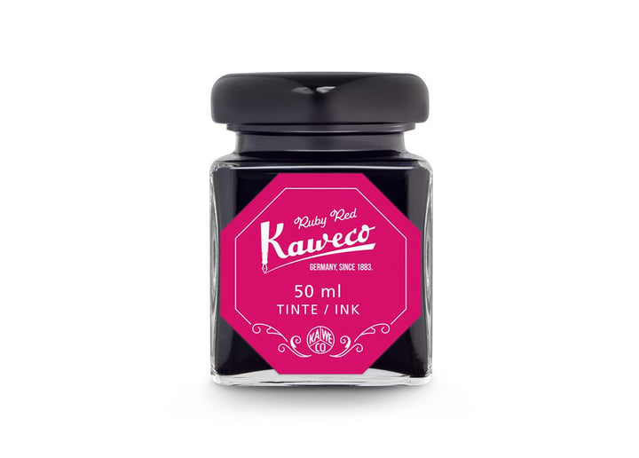 Kaweco Tintenglas 50 ml | Rubinrot Ruby Red | Premium Tinte für Füller im Tintenfass | vegan tierver