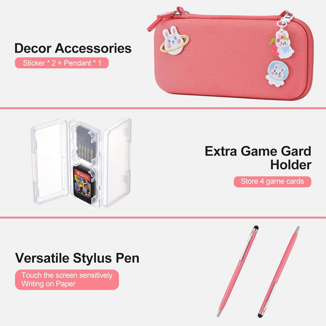 innoAura Zubehör-Halterung für NS Switch Lite 17 in 1 mit Tragetasche, Spielhülle, Bildschirmschutz