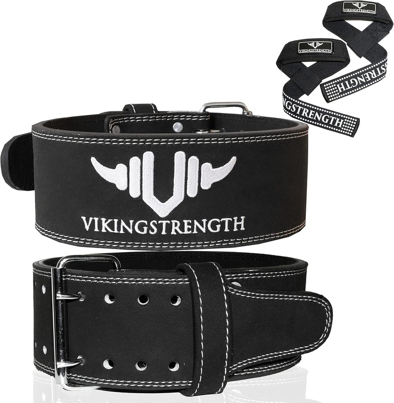 Vikingstrength Premium Gewichthebergürtel mit Zughilfen, Gym Gewichthebergürtel für Männer und Fraue