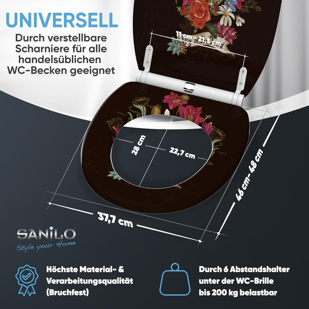 Sanilo WC Sitz mit Absenkautomatik, viele neue Toilettendeckel zur Auswahl, hochwertige Oberfläche,