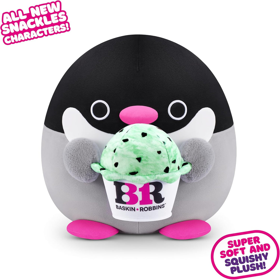Snackles 77573G, Penguin (Baskin Robbin), Series 2, 35 cm grosses Plüschspielzeug, Medium (35 cm) Me