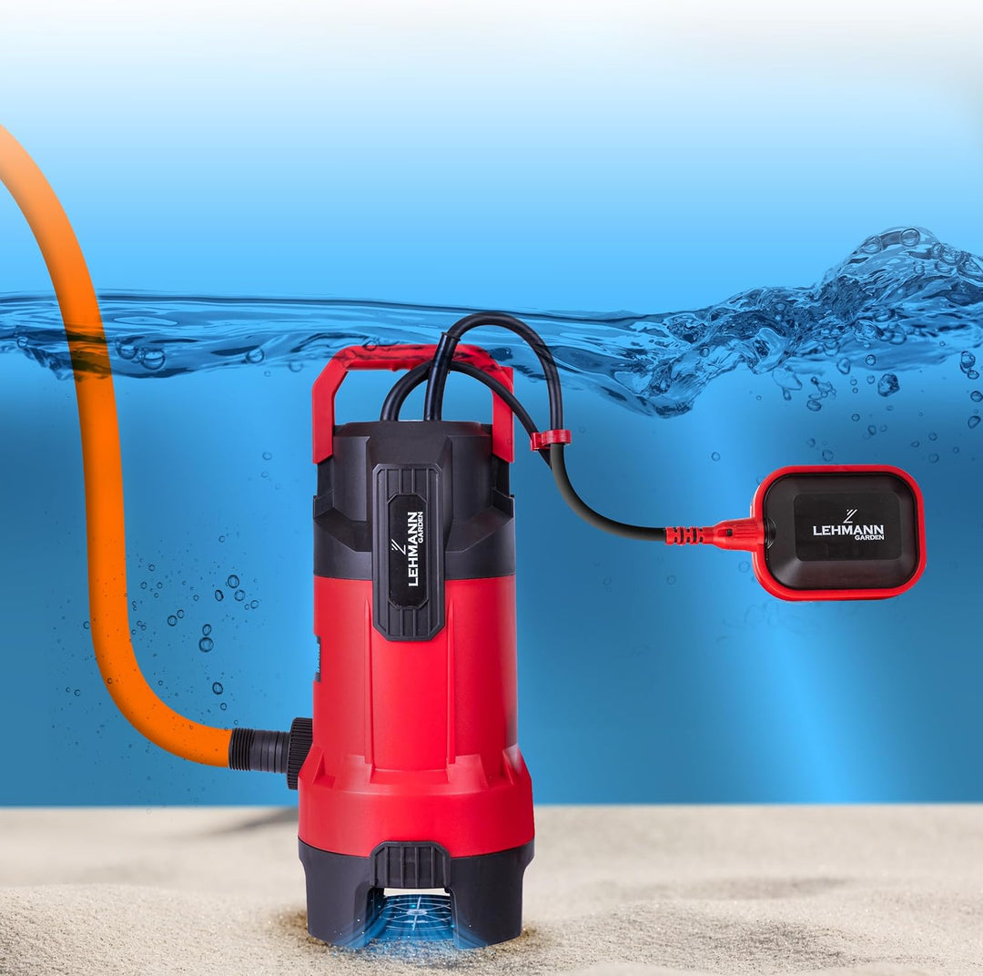 Lehmann Tauchpumpe für Schmutz- und Reinwasser, (750 W, Förderleistung 13.500 l/h, max. Förderhöhe 1