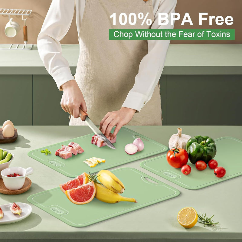 Litimkat TPU-Schneidebrett, BPA-frei, Mit Saftschlitz,kratzfeste flexible Schneidebretter,Dünnes Sch
