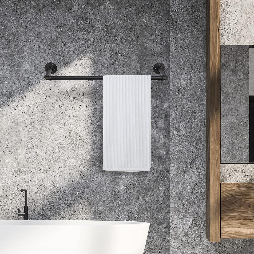 Kleiderstange Wandmontage 70cm, Wand Industrierohr Garderobenstange Metall für Kleiderbügel, Schwarz